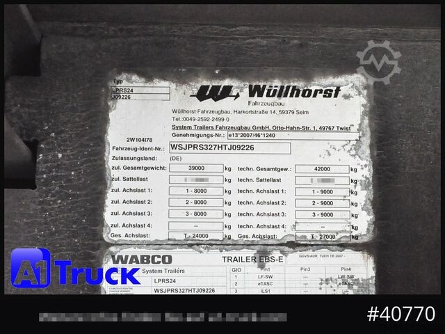 Hűtő félpótkocsi SCHMITZ Wüllhorst Vector 1950  560h !! Lenkachse Rolltor,