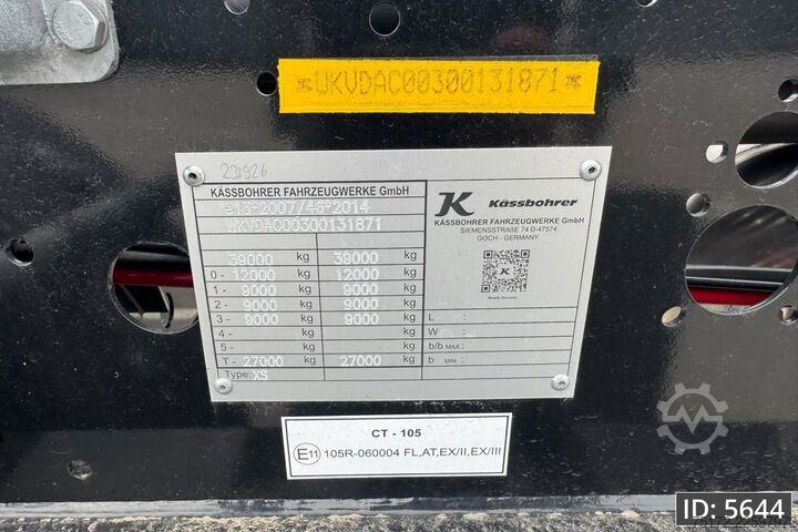 Přeprava kontejnerů Kässbohrer XS Tankchassis ADR / BPW Axles / Alu rims / Mor...