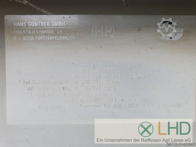 Scambiatore di calore / Refrigeratore da tavolo Hans Güntner GmbH Typ S-GFH 066A/2x6L