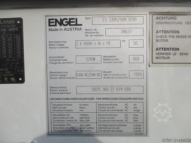 Vstřikovací stroj ENGEL (SPARE PARTS) ES 330 H / 50 V (3445)