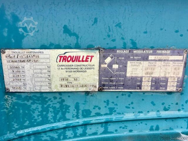 Kipper Trouillet SOCARI 69 m3 left side opens, self pump tyres, etc