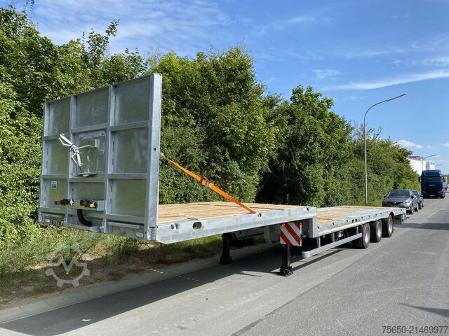 Remorque surbaissée Möslein ST 3-Plato 9,4  3 Achs Satteltieflader Plato 45 t GGfür Fertigteile, Baumaschinen oder Container