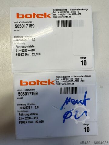 Umetni botek Wendeplatten Führungsleisten Bohrkopf