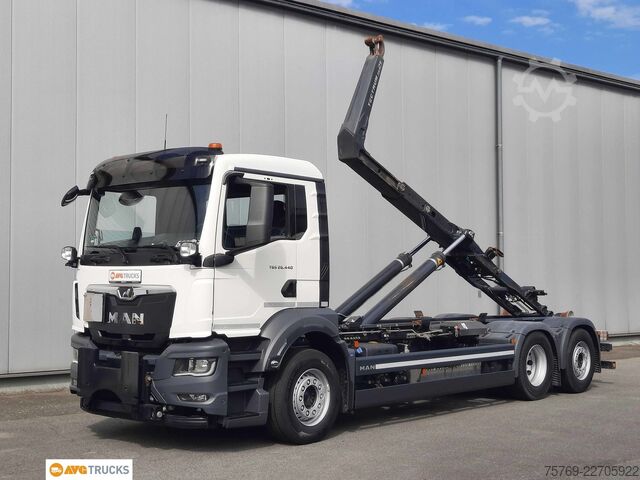 Camion benne à bras amovible MAN 26.440 TGS 6X2 Meiller Lenkachse Frontanbaupl.