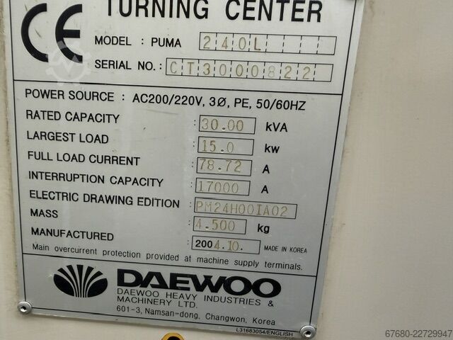 Torno CNC DAEWOO Puma 240L