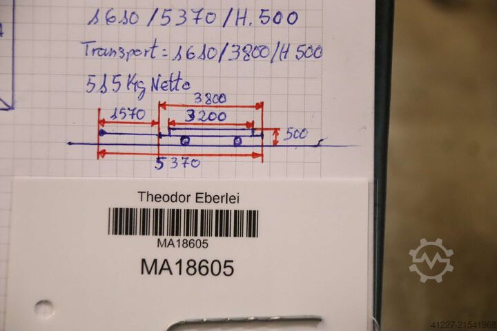 Tungt transportvogn 4 tons unbekannt 3200/1610/H500 mm