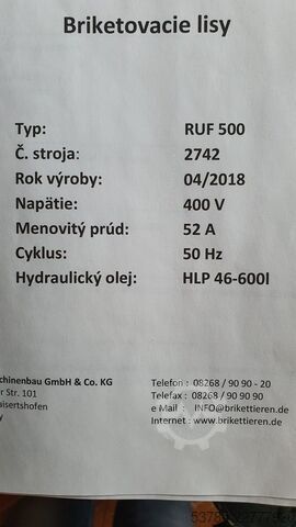 πρέσα μπρικετών RUF RUF 500
