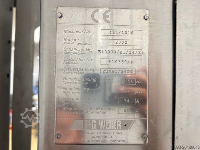 Meat processing machine K+G WETTER MAW 160