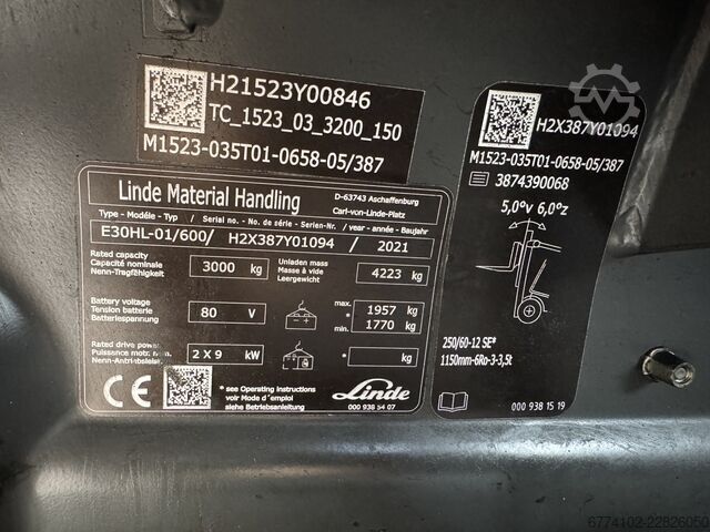 Elétrico – 4 rodas Linde E30/600HL