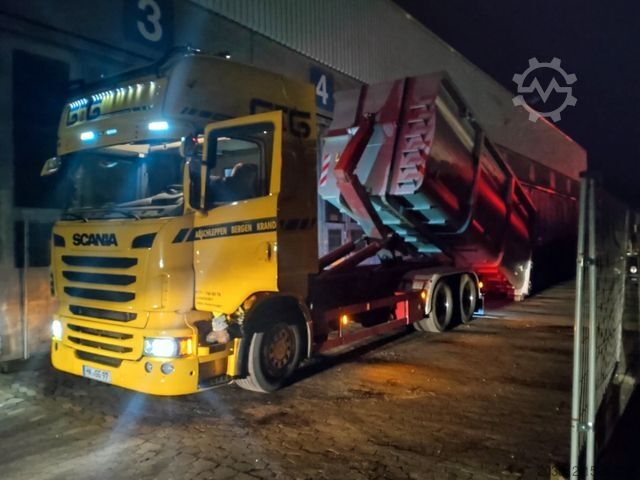 Camion benne à bras amovible SCANIA R 730 Abroller  voll Luft