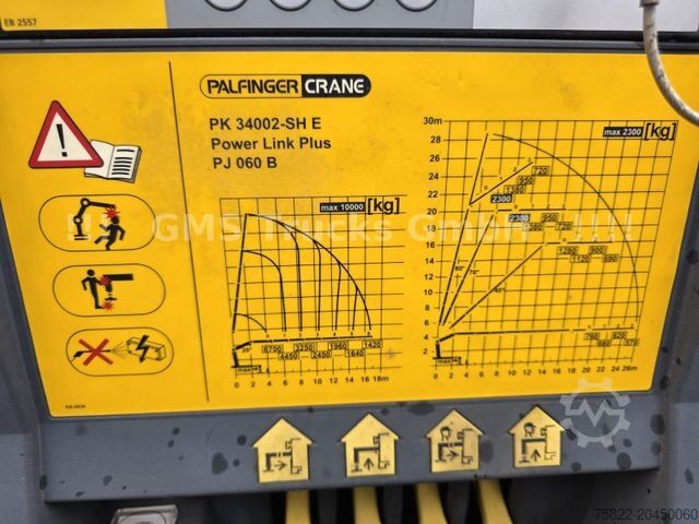 Grue montée sur camion MAN TGS / NUR149km / 31m Palfinger Kran PK 34002+Jib