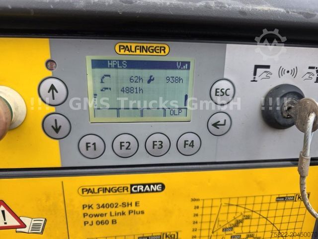 Camion plateau avec bâche MAN TGS / NUR149km / 31m Palfinger Kran PK 34002+Jib