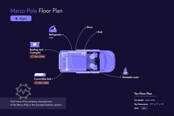Husbil Mercedes Marco Polo 250d | Camper di lusso | 2 posti letto | Cucina