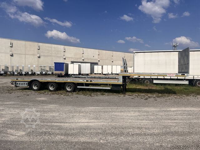 Semirremolque de plataforma baja Möslein ST 3 Plato 8,7  3 Achs Satteltieflader Plato 45 t GGfür Fertigteile, Baumaschinen