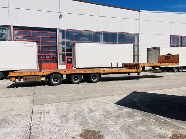 Semirremolque de plataforma baja Möslein STO 3 Schwebheim  3 Achs Satteltieflader Plato 45 t GGfür Fertigteile, Baumaschinen oder Container