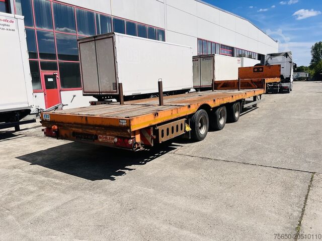 Semirremolque de plataforma baja Möslein STO 3 Schwebheim  3 Achs Satteltieflader Plato 45 t GGfür Fertigteile, Baumaschinen oder Container
