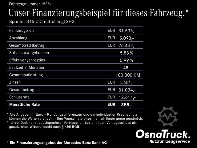 Panel kombi Mercedes-Benz Sprinter 315 CDI mittellangL2H2 AHK,Standheizung