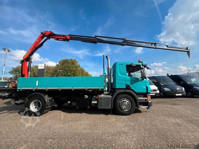 Ciężarówka z płaską platformą SCANIA P320 Kipper Funk-Kran PK11002*36Tkm*Euro6*AHK*