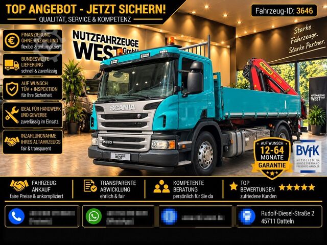 Żuraw samochodowy SCANIA P320 Kipper Funk-Kran PK11002*36Tkm*Euro6*AHK*