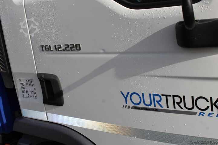 Ladbil med presenning MAN TGL 12.220 Plane-Koffer 7,5 m LBW Klima 199TKm