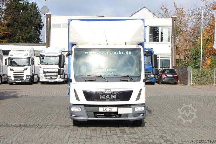 Ladbil med presenning MAN TGL 12.220 Plane-Koffer 7,5 m LBW Klima 199TKm
