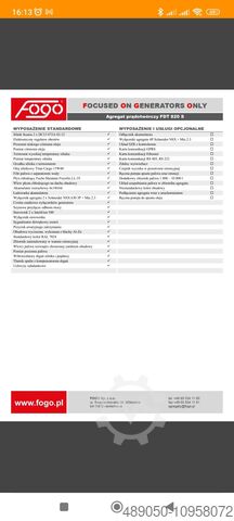 Grupo electrógeno Fogo FDT 820 S Fogo FDT 820 S