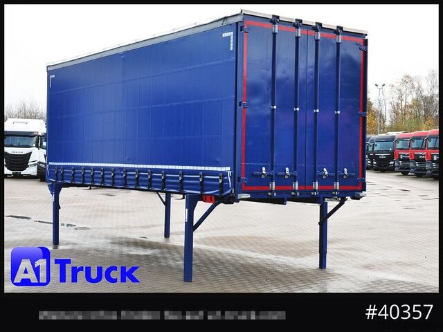 Wissellaadbak met open laadbak en zeil KRONE Wechselbrücke 7,45, Code XL, Bordwand, neue Plane