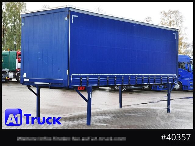 Wissellaadbak met open laadbak en zeil KRONE Wechselbrücke 7,45, Code XL, Bordwand, neue Plane