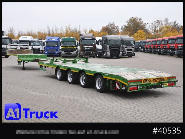 Tieflader-Sattelauflieger MEUSBURGER MTS-4, Mega, 2x Lenkachse, Liftachse, Tele 4000mm