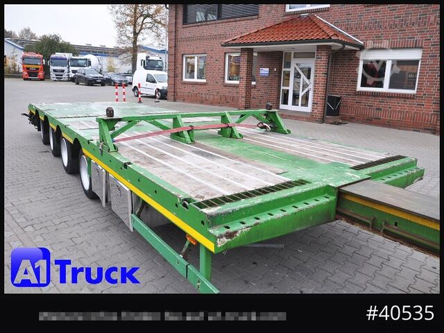 Tieflader-Sattelauflieger MEUSBURGER MTS-4, Mega, 2x Lenkachse, Liftachse, Tele 4000mm
