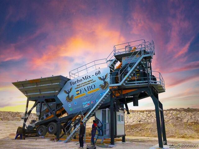 Mobile Betonmischanlage FABO Mobile Concrete Batching Plant 60 m3/h Mobile Concrete Batching Plant