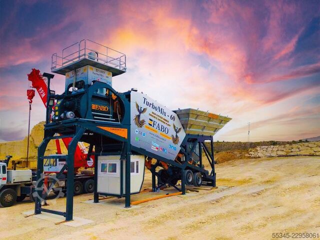 Mobile Betonmischanlage FABO Mobile Concrete Batching Plant 60 m3/h Mobile Concrete Batching Plant