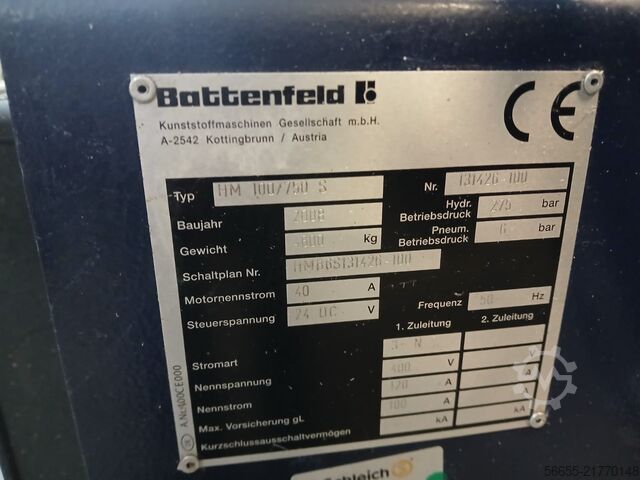 Injection molding machine BATTENFELD HM 1000-750S