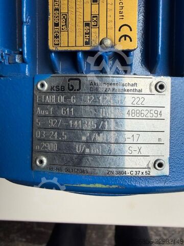  KSB ETABLOC-G 32-125.1/222 – 2,2 kW KSB ETABLOC-G 32-125.1/222 – 2,2 kW