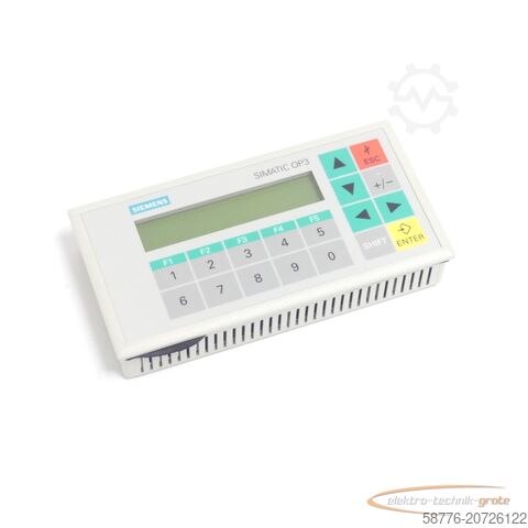Componente Siemens Siemens 6AV3503-1DB10 Operator Panel OP3 SN:MO309166 - ! -