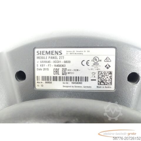 Componente Siemens Siemens 6AV6645-0CC01-0AX0 MOBILE PANEL 277 SN:16458363 + 6XV1440-4BH50