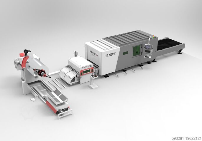 Blechcoillaser-Schneidemaschine Metal Coil Fed Laser Cutting Machine 4020CF 3 kW - 20 kW