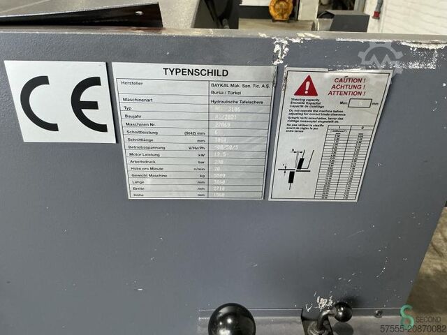 Sheet shears  Baykal HGL 3106 2021 Baykal HGL 3106