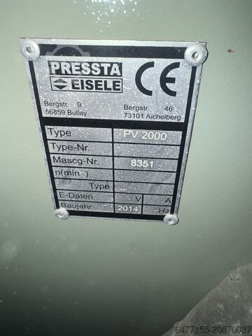 Corner crimping machine Pressta Eisele PV2000