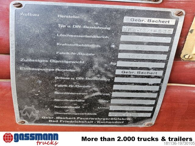 Brandweerwagen Opel LF8, Blitz, Oldtimer Feuerwehr,