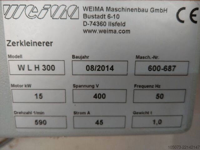 Einwellenzerkleinerer WEIMA WLH 300 und WRR 300