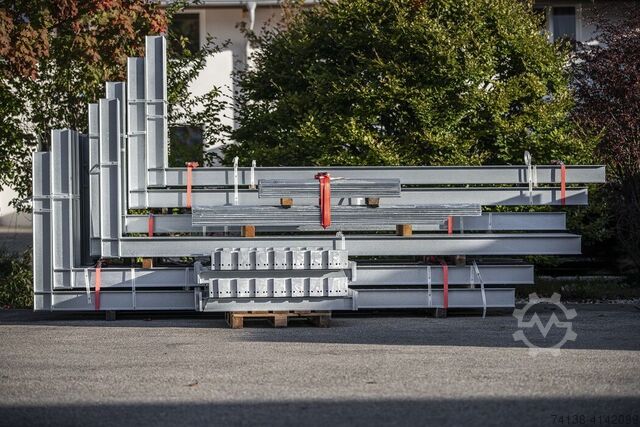 Kragarmregal 4 Stück Kragarmregal-Ständer einseitig Höhe: 4,16 m / Tiefe: 1,2 m / Länge: 4 m