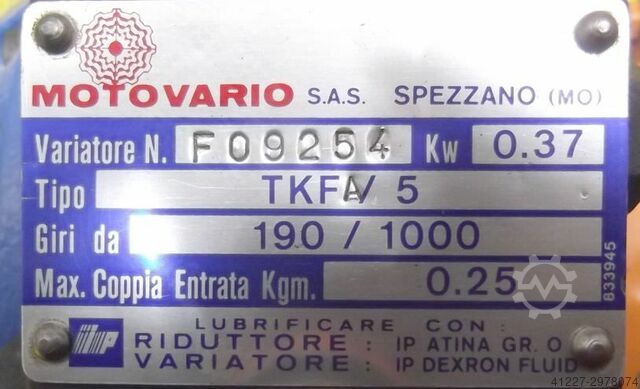 Justerbar gearmotor 0,37 kW 19-100 o / min MOTOVARIO TKFL/5