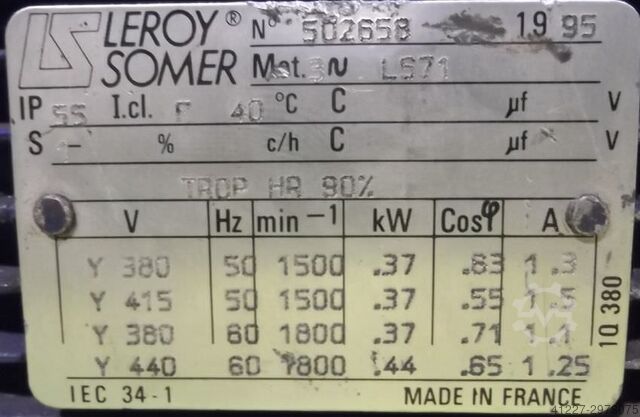Instelbare tandwielmotor 0,37 kW 22,5-133 tpm MOTOVARIO NK/005/F
