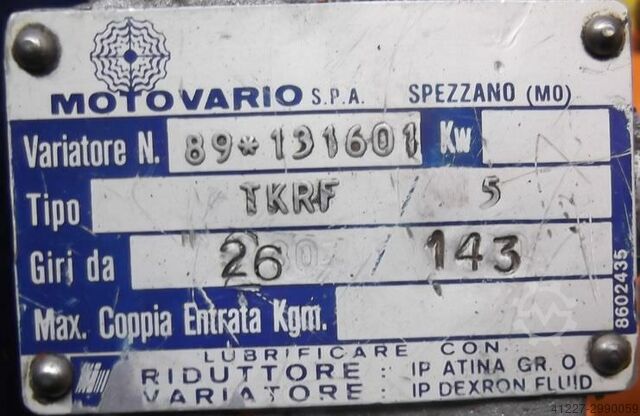 Adjustable gear motor 0.37 kW 26-143 rpm Motovario TKRF/5