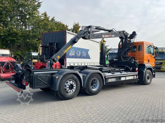Φορτηγό γερανός roll-off MAN TG-S 26.400 6x4H-2 BL Abrollkipper mit Kran Lift