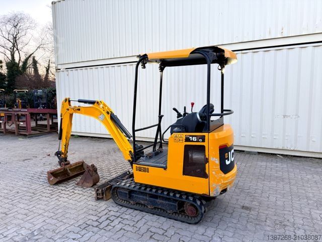 Minigraafmachine JCB 16C-1 /2022 BJ/ 852 H / verbr. Laufwerk/2xLöffel