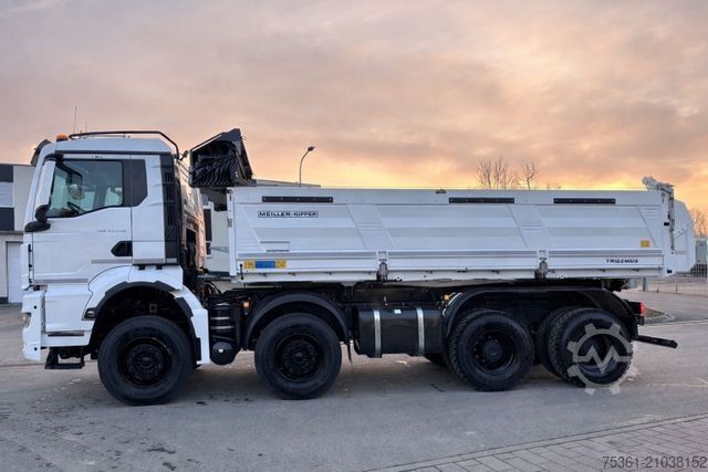 Camion-benne tricar MAN TGS 35.540 MEILLER-Bordmatik + el. Plane Navi