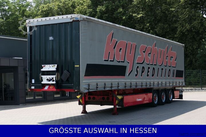 Open oplegger met zeil KRONE Liftachse Palettenkasten BPW Hubdach