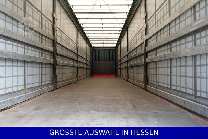Open oplegger met zeil KRONE Liftachse Palettenkasten BPW Hubdach